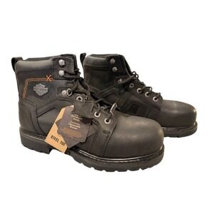 Harley-Davidson Men's Chad Black Leather Steel Toe Work Boots D93176 Size 12 New